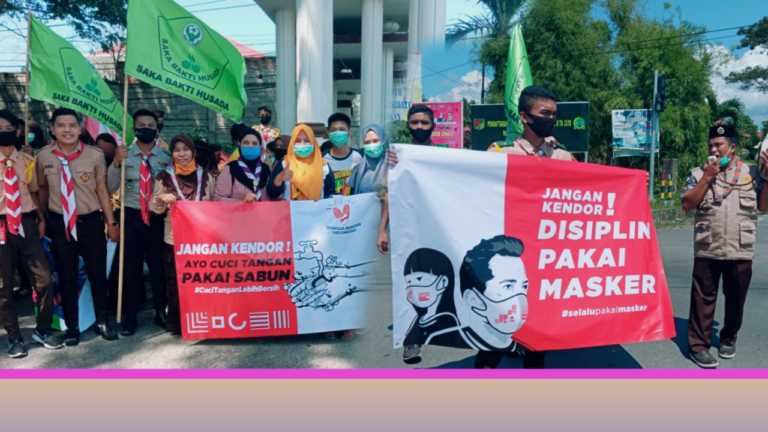 Dikes dan Kwarcab Pramuka Pohuwato Gelar Kampanye Cuci Tangan Pakai Sabun