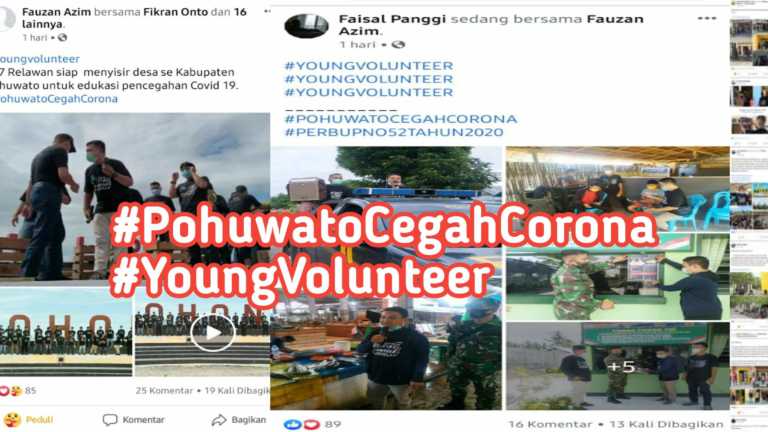 Tagar #PohuwatoCegahCorona viral di Medsos Tanda Young Volunteer Ramai Dukungan