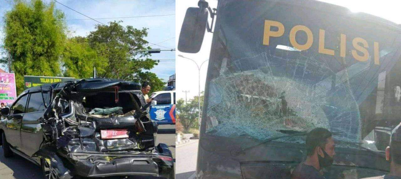 Lakalantas Libatkan Bus Polisi di Simpang Empat Blok Plan, Kapolres Pohuwato Enggan Bersuara?