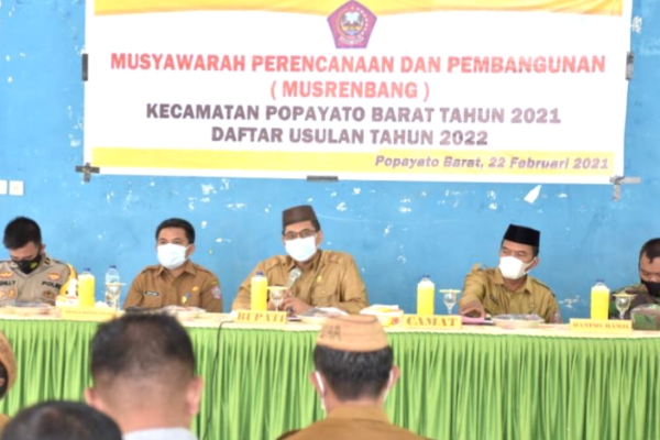 Musrenbang Tingkat Kecamatan Se Pohuwato Usulan 2022 Resmi Dibuka Plh Bupati Iswanta