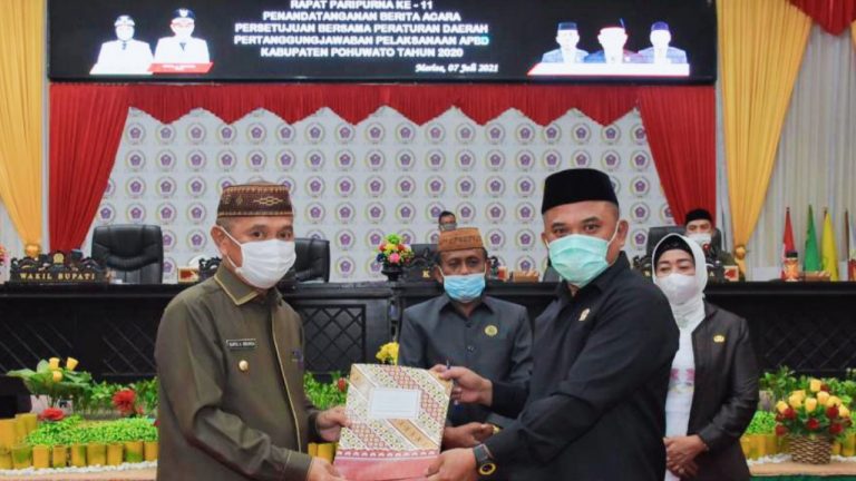 Ranperda Pertanggungjawaban APBD 2020 Disetujui Bersama DPRD dan Bupati Pohuwato