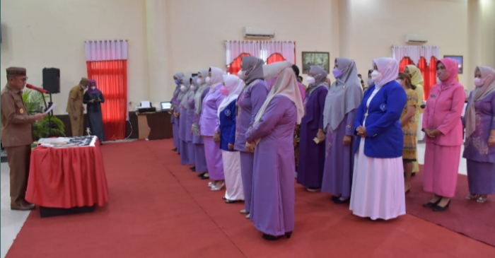 Kukuhkan Gabungan Organisasi Wanita, Bupati Saipul Pinta Sukseskan Vaksinasi