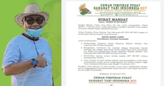 Putra Bumi Panua, Hasan Lasiki Nahkodai Sahabat Tani Indonesia Provinsi Gorontalo