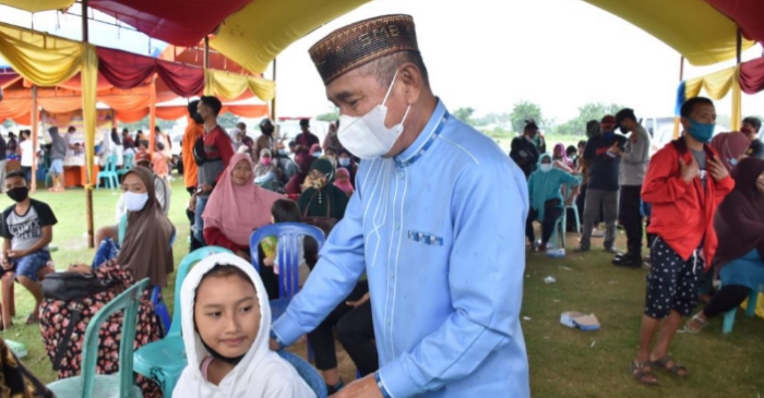 Bupati Saipul Berpesan Anak Sekolah Ajak Saudara dan Kerabatnya Ikut Vaksinasi