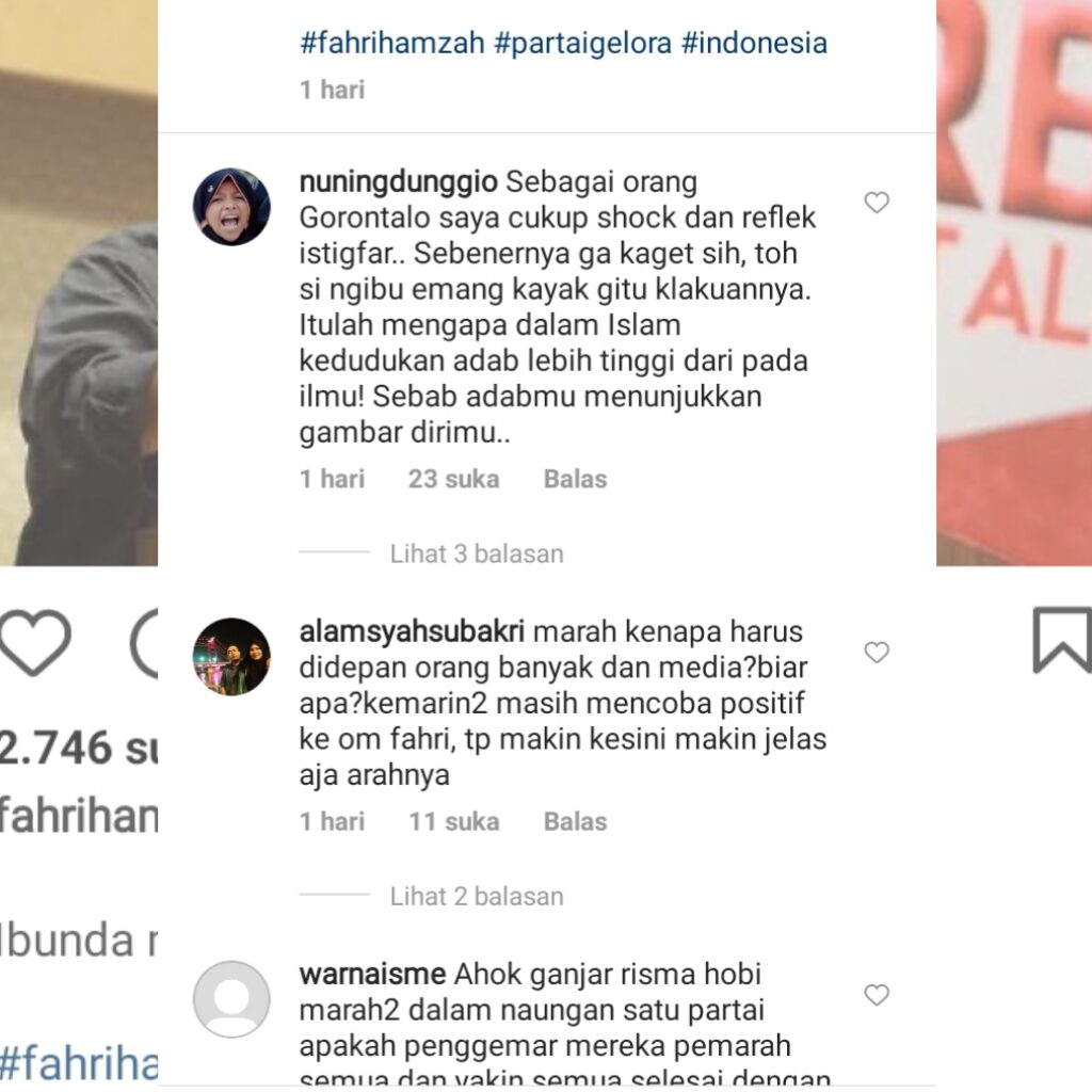 Fahri Hamzah : Sabarlah Gorontalo, Ibunda Marah Tanda Sayang