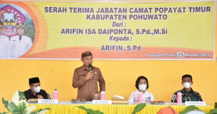 Hadiri Sertijab Camat Poptim, Bupati Saipul : Laksanakan Tugas Penuh Tanggungjawab