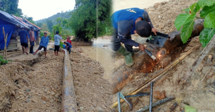 Pipa Putus, Pegawai PDAM Tirta Maleo Tuding Sedotan Tambang Penyebabnya