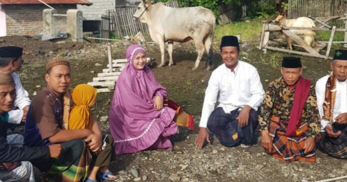 Aleg Mba Lulu Berbagi Bantuan Sapi Qurban di Masjid Baiturahman Panca Karsa I