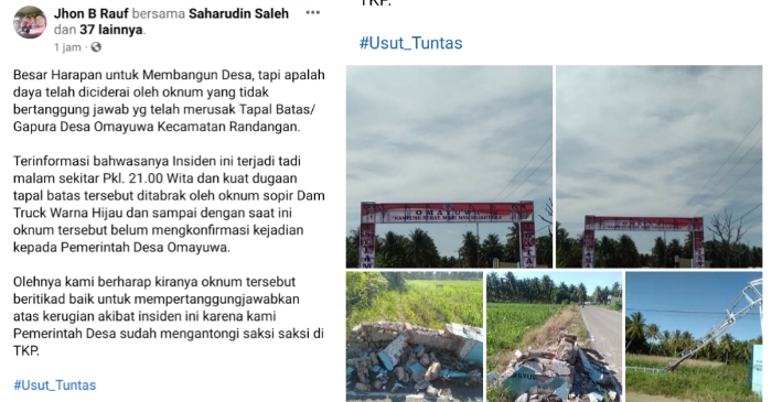 Tapal Batas Desa Omayuwa-Randangan Diduga Dirusak Orang Tak Dikenal