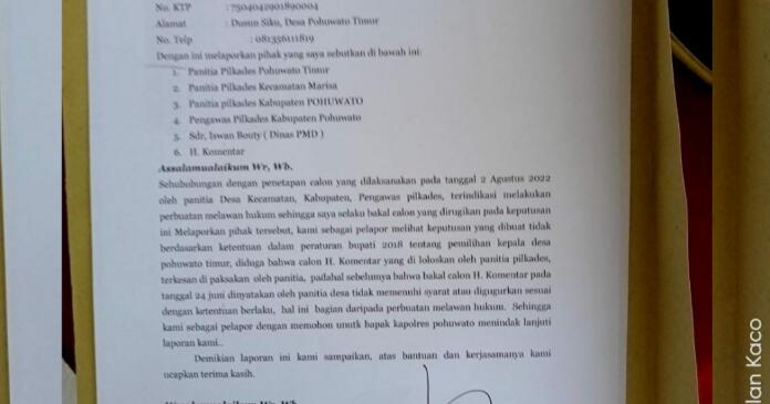 Dilaporkan Ke Polres Pohuwato, Kabid Bina Pemdes PMD Beri Komentar