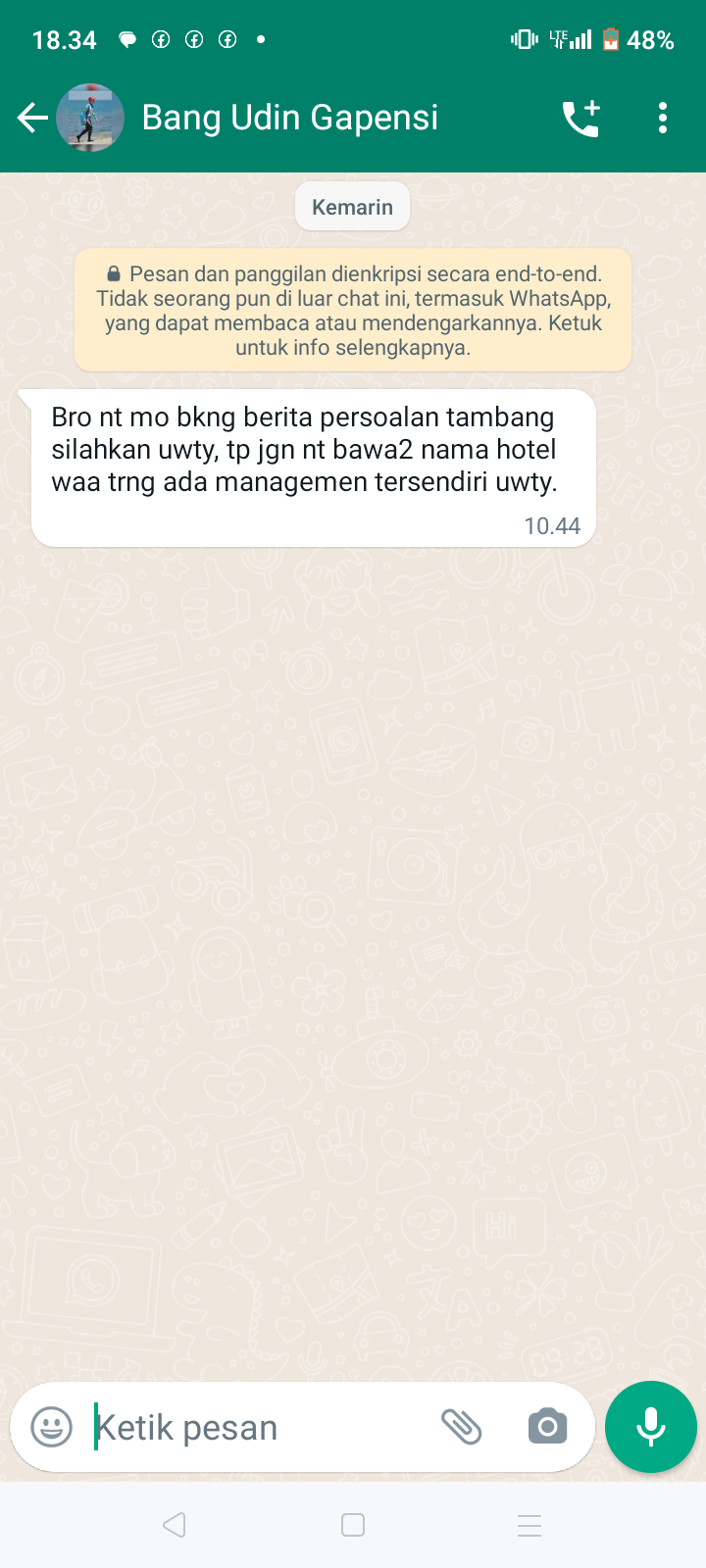 Manajer Sunrise Hotel's Minta Wartawan Tidak Muat Berita Hotelnya Berhubungan dengan PETI