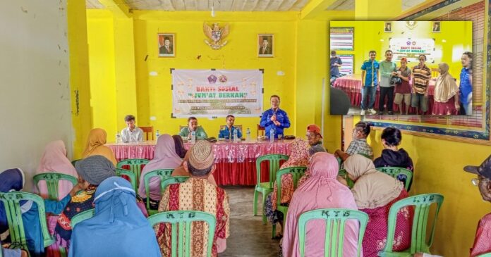 Konsisten, Penambang Lokal dan Karang Taruna Berbagi kepada Masyarakat Kurang Mampu