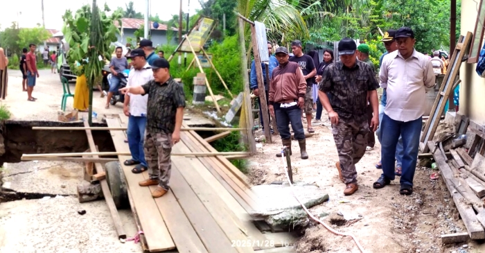 Selain Tinjau Jembatan Soginti, Ketua DPRD Beni Nento Carikan Solusi Rumah Warga Soginti Terancam Roboh