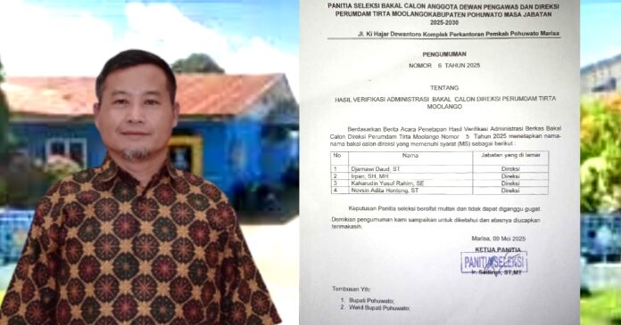 Pansel Umumkan Calon Direksi Perumdam Pohuwato Dinyatakan Lolos Seleksi Administrasi