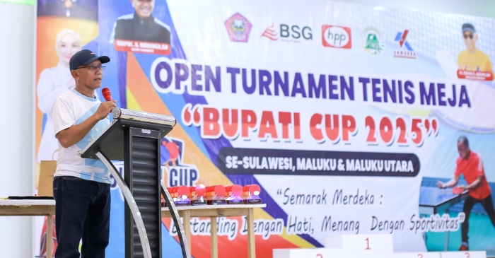 Tutup Turnamen Tenis Meja Bupati Cup 2025, Wabup Iwan Harap Tumbuh Kembangkan Potensi Atlet Lokal