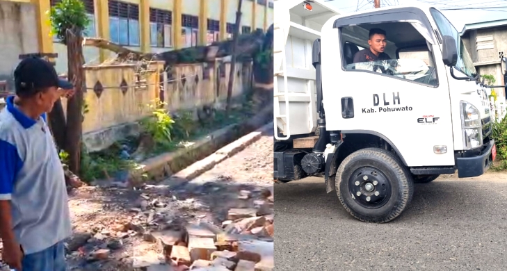 Pimpin Pembersihan Sampah Menumpuk di Kota Marisa, Kadis DLH Pohuwato Tuai Apresiasi